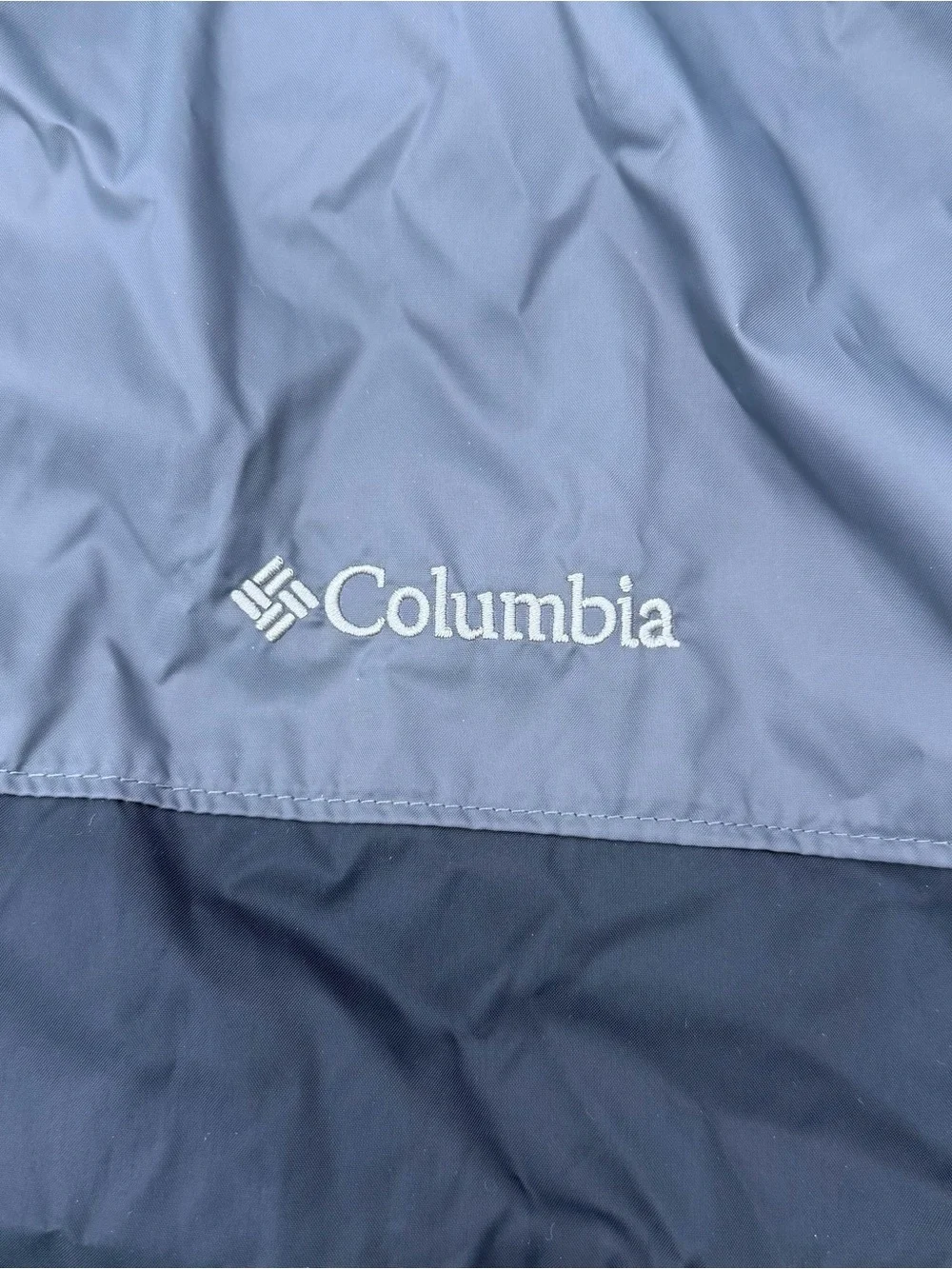 Columbia Hooded Two-Tone Black and Gray Rain Jacket